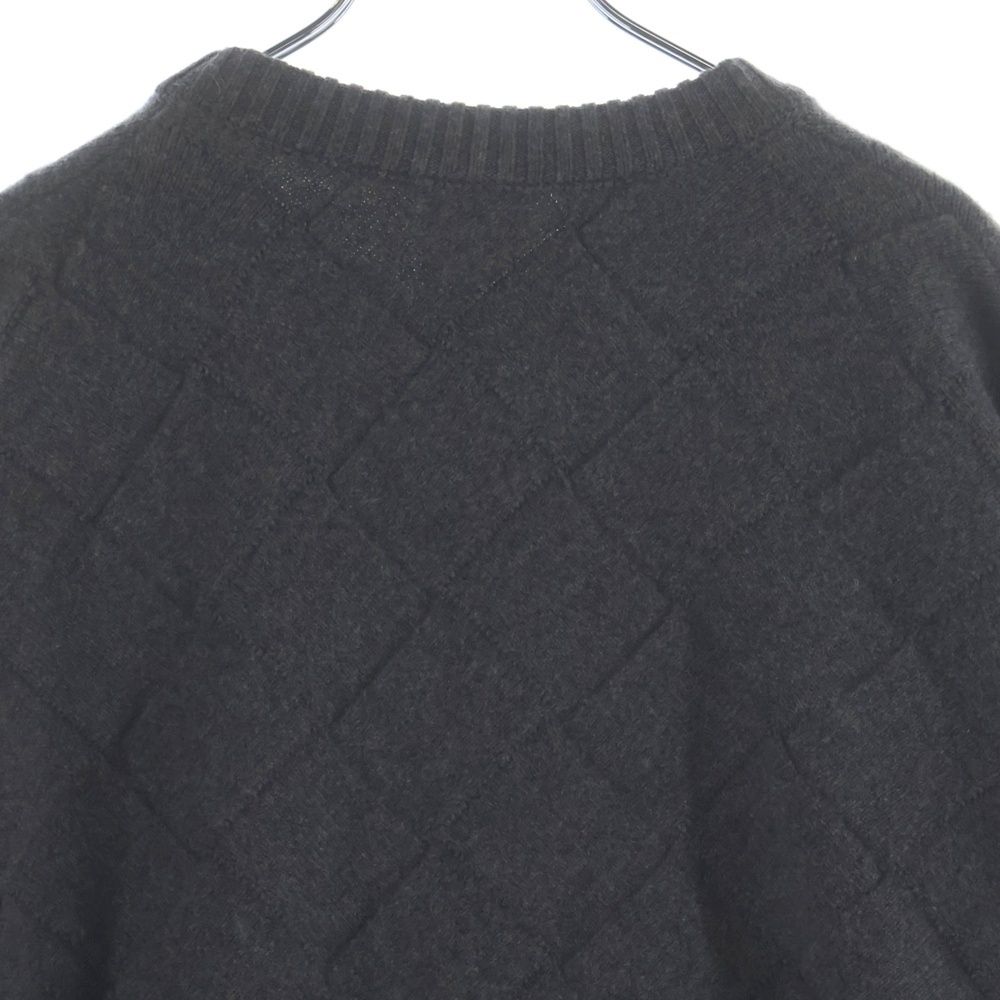 Bottega Veneta Intrecciato Color Cut Replacement Long Sleeve Knit Gray Sweater — view 4