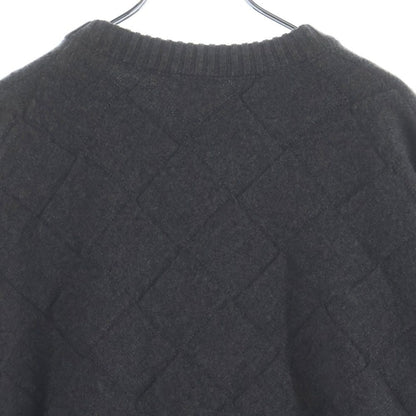 Bottega Veneta Intrecciato Color Cut Replacement Long Sleeve Knit Gray Sweater — view 4