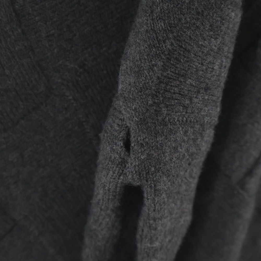 Bottega Veneta Intrecciato Color Cut Replacement Long Sleeve Knit Gray Sweater — view 6