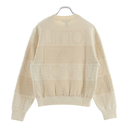 Louis Vuitton Chunky Knit Striped Wool Crew Neck Long Sleeve Sweater Shoulder — view 2