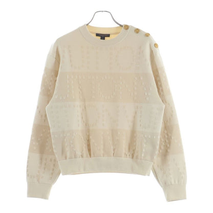 Louis Vuitton Chunky Knit Striped Wool Crew Neck Long Sleeve Sweater Shoulder