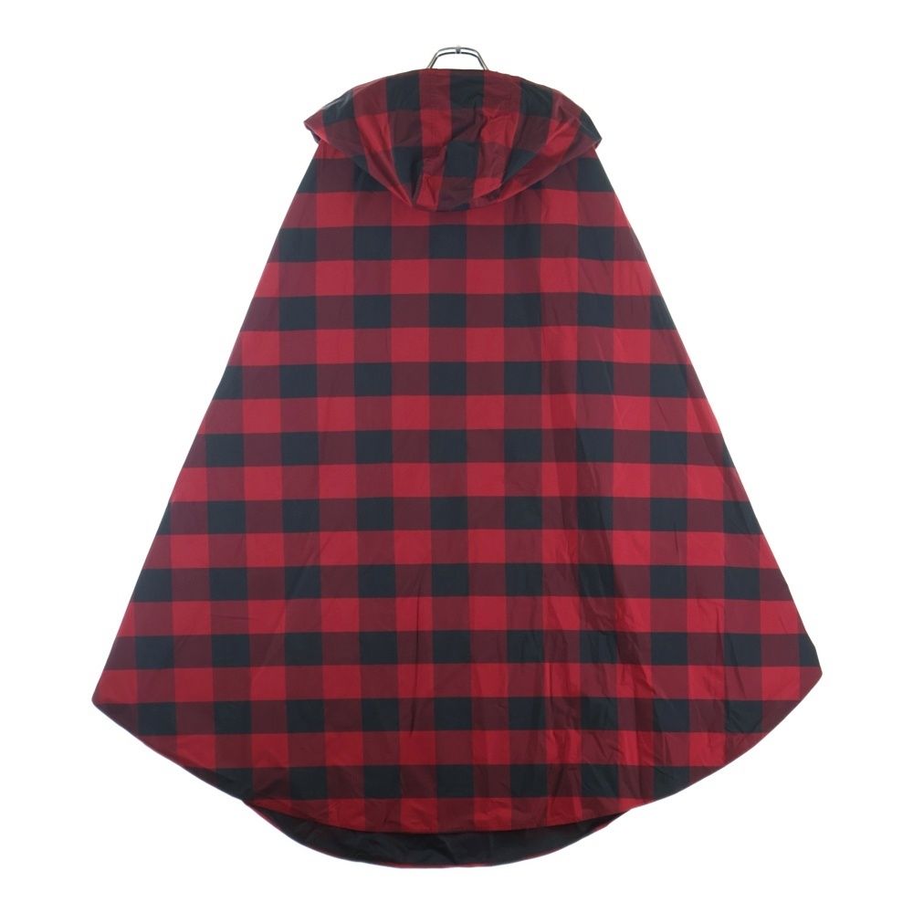Gucci Adidas Buffalo Check Nylon Cape Coat Black Red — view 2