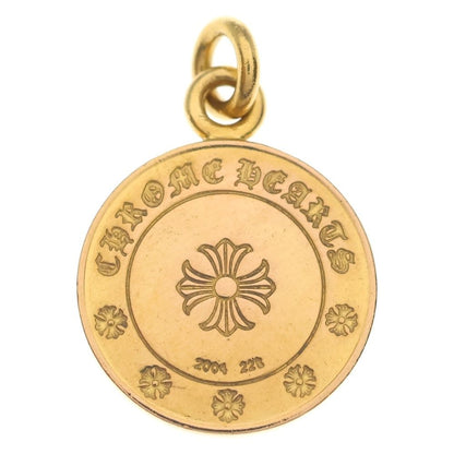 Chrome Hearts 22k Chrm Angl Mdl P Dia Angel Medal Pave Diamond Pendant Top Gold — view 2