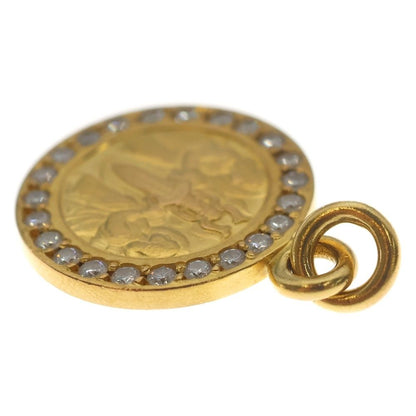 Chrome Hearts 22k Chrm Angl Mdl P Dia Angel Medal Pave Diamond Pendant Top Gold — view 6
