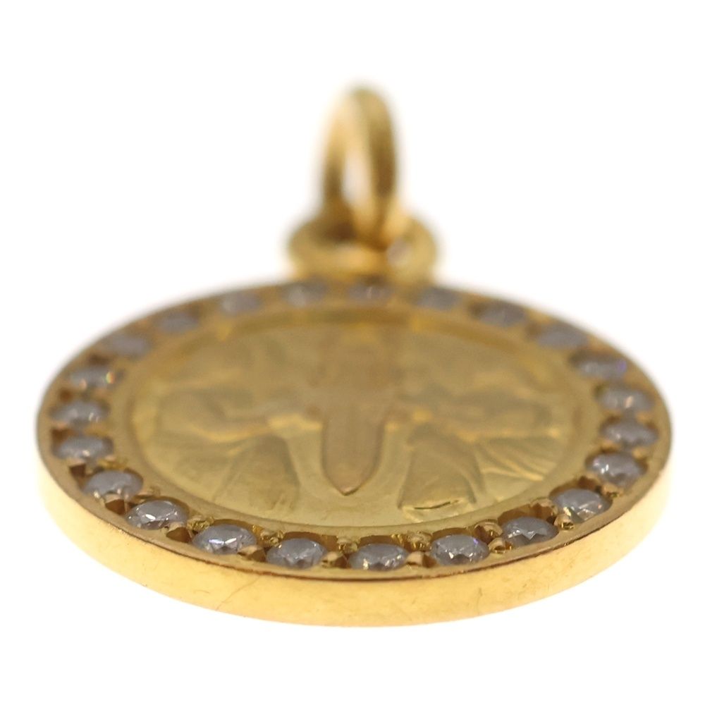 Chrome Hearts 22k Chrm Angl Mdl P Dia Angel Medal Pave Diamond Pendant Top Gold — view 5