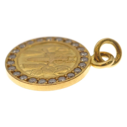 Chrome Hearts 22k Chrm Angl Mdl P Dia Angel Medal Pave Diamond Pendant Top Gold — view 4