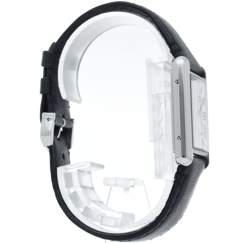 Cartier Tank Mast LM Watch Solar Beat Box SS Leather Silver Polished — view 4