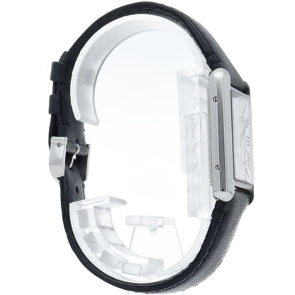 Cartier Tank Mast LM Watch Solar Beat Box SS Leather Silver Polished — view 4