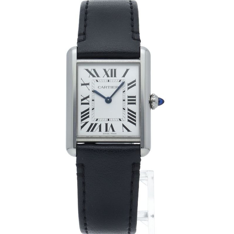 Cartier Tank Mast LM Watch Solar Beat Box SS Leather Silver Polished — view 2
