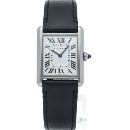 Cartier Tank Mast LM Watch Solar Beat Box SS Leather Silver Polished — view 2