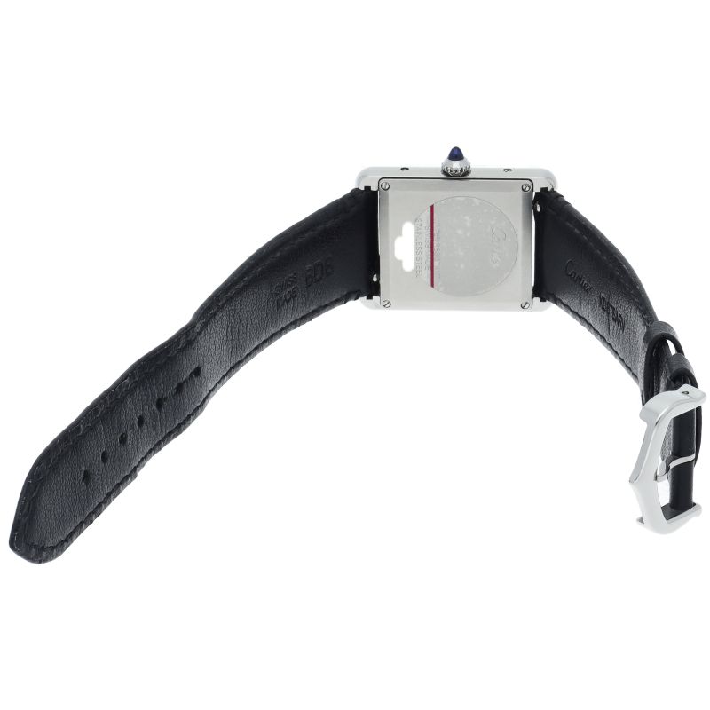 Cartier Tank Mast LM Watch Solar Beat Box SS Leather Silver Polished — view 5