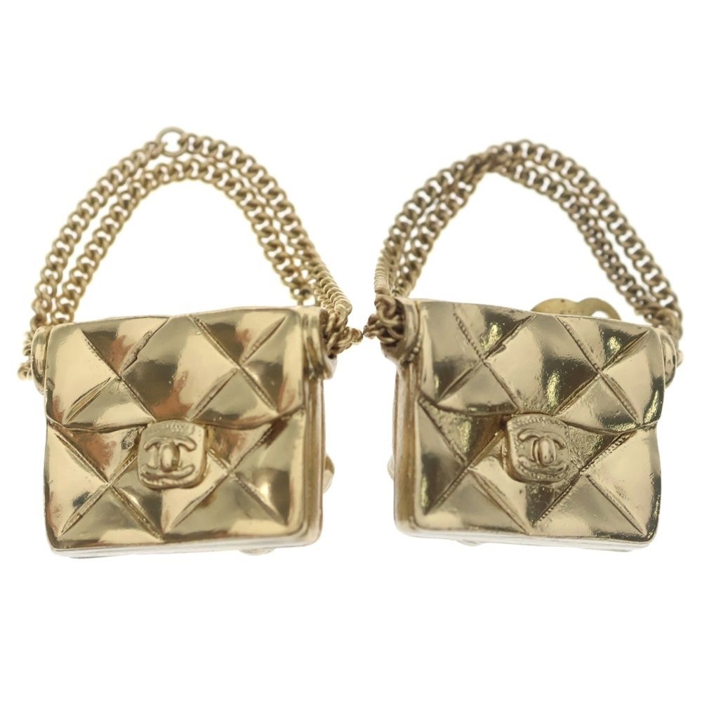 Chanel Quilted Bag Motif Chain Ring Gold