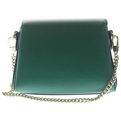 Gucci Interlocking Shoulder Bag Chain Green Leather Gold — view 2