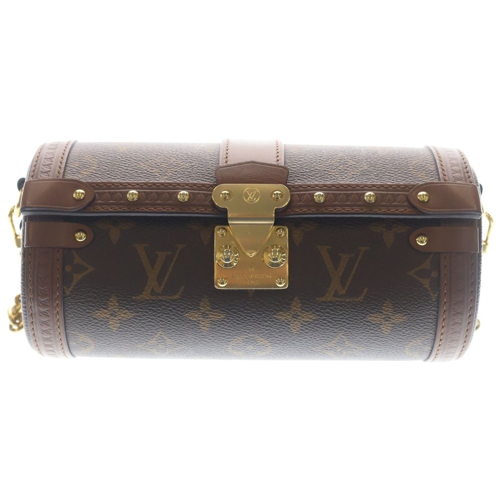 Louis Vuitton Monogram Papillon Trunk Chain Shoulder Bag 2-Way Brown Leather