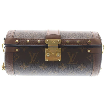 Louis Vuitton Monogram Papillon Trunk Chain Shoulder Bag 2-Way Brown Leather