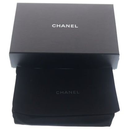 Chanel Quilted Chain Wallet Caviar Leather Shoulder Bag Gold Black Plate — view 6
