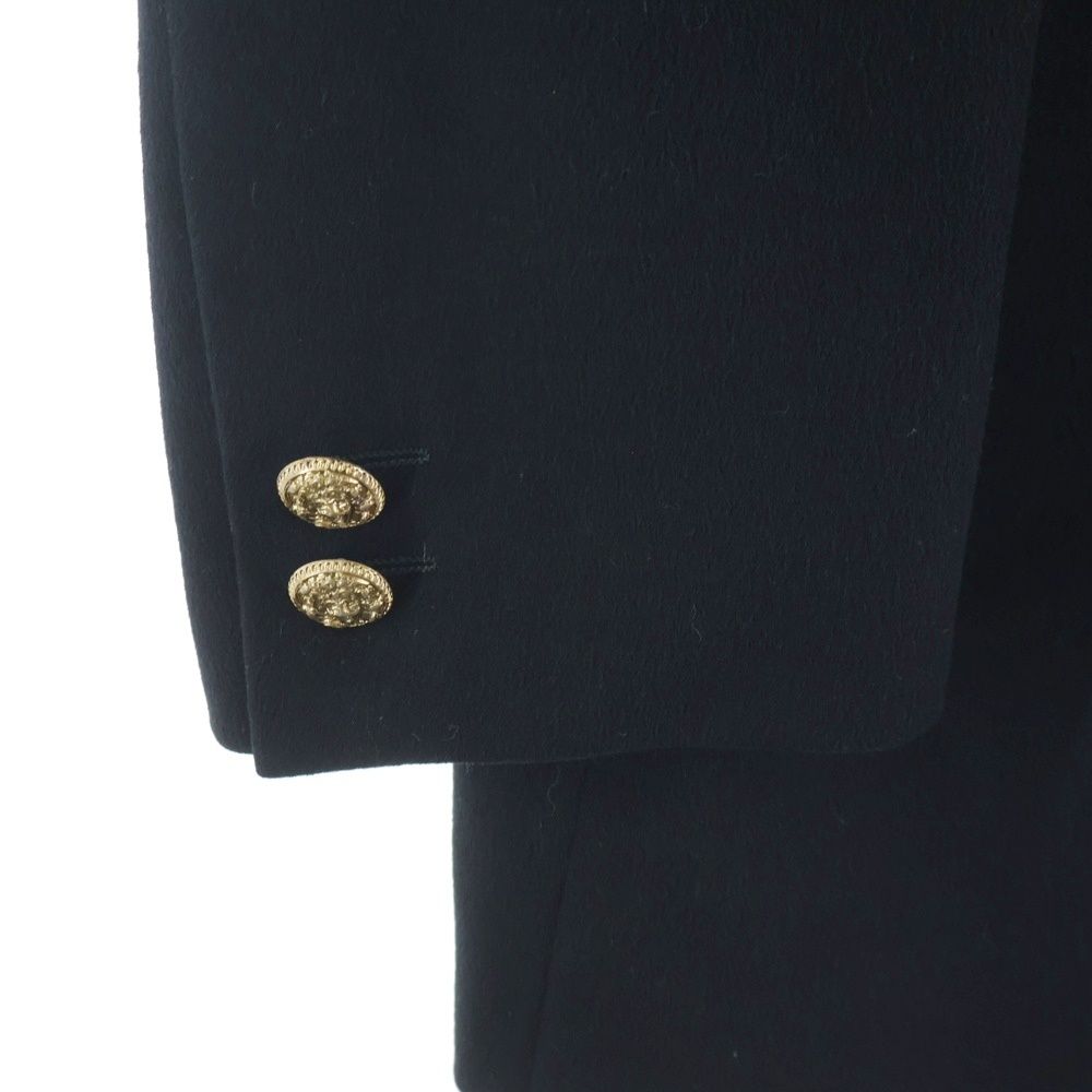 Versace Gianni Wool Cashmere Gold Button Tailored Jacket Black — view 4