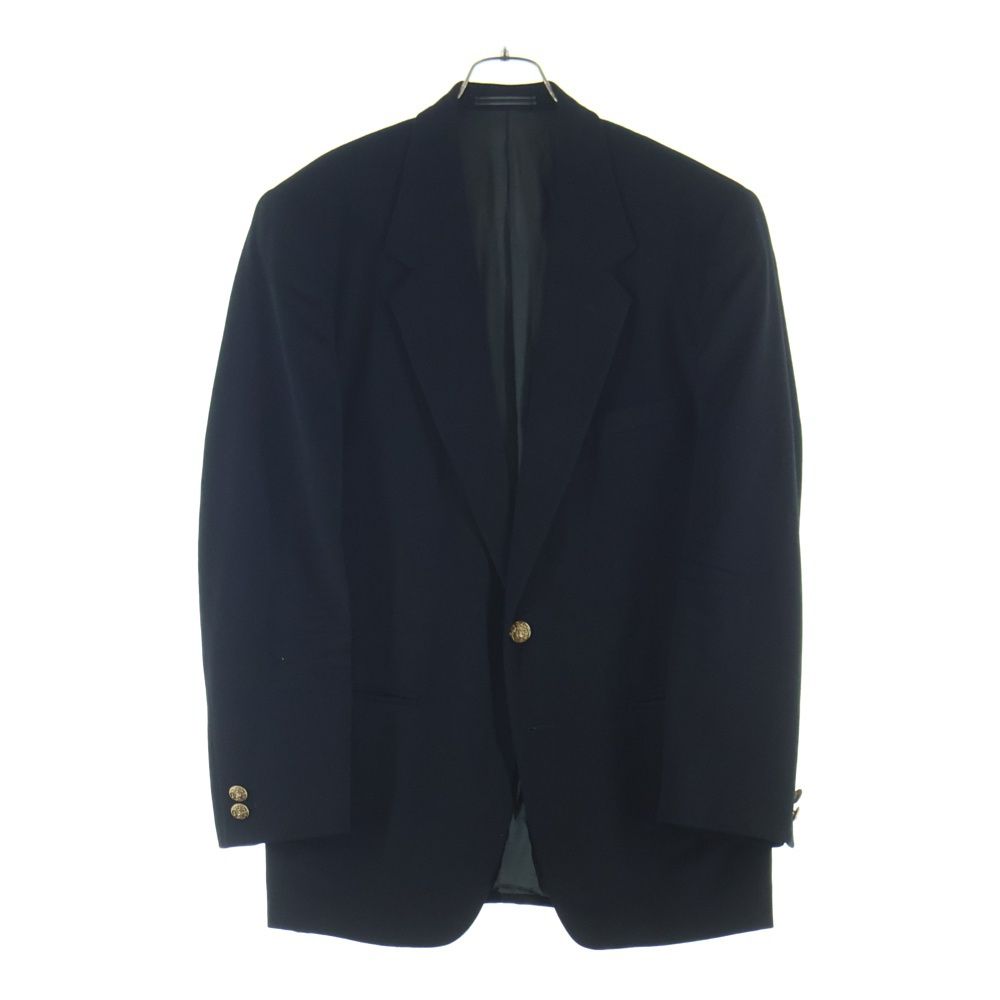 Versace Gianni Wool Cashmere Gold Button Tailored Jacket Black