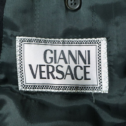 Versace Gianni Wool Cashmere Gold Button Tailored Jacket Black — view 7