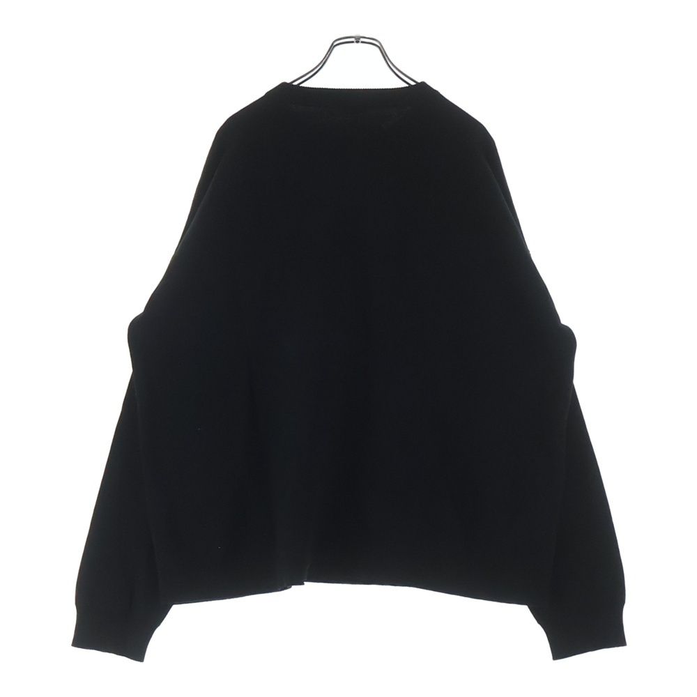 Loewe Anagram Pocket Sweater Logo Crew Neck Cotton Knit Black — view 2