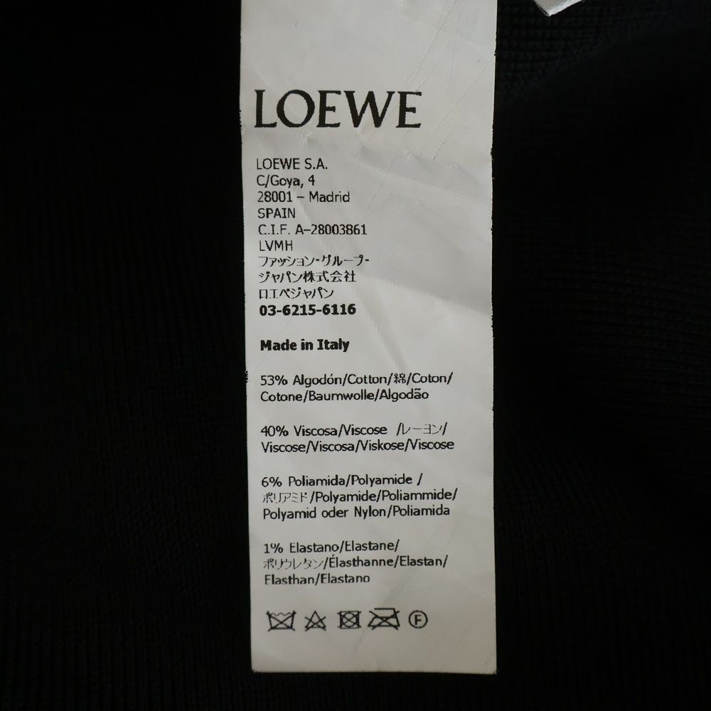 Loewe Anagram Pocket Sweater Logo Crew Neck Cotton Knit Black — view 8