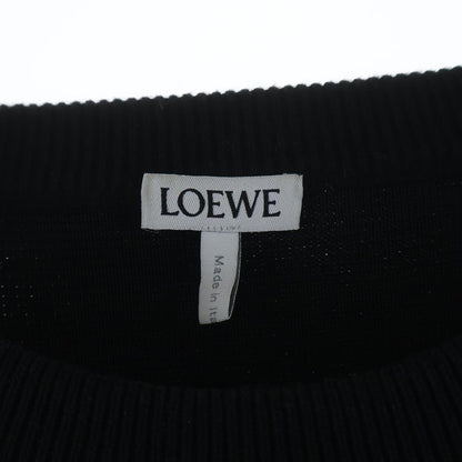 Loewe Anagram Pocket Sweater Logo Crew Neck Cotton Knit Black — view 7