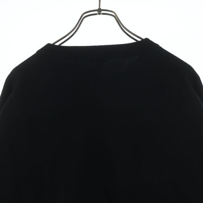 Loewe Anagram Pocket Sweater Logo Crew Neck Cotton Knit Black — view 4