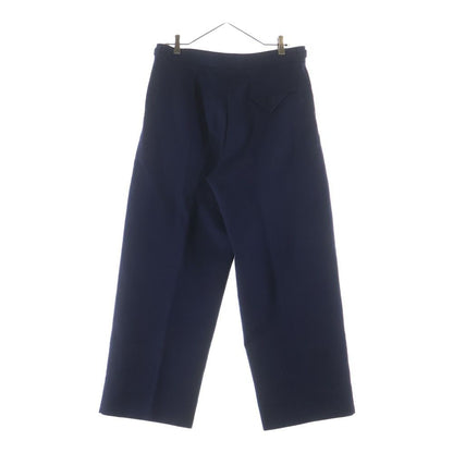 Bottega Veneta Wool Flannel Wide Pants Trousers Navy — view 2