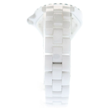 Chanel Shell Dial Bezel Diamond Watch White Line Stone Ce SS Quartz — view 2