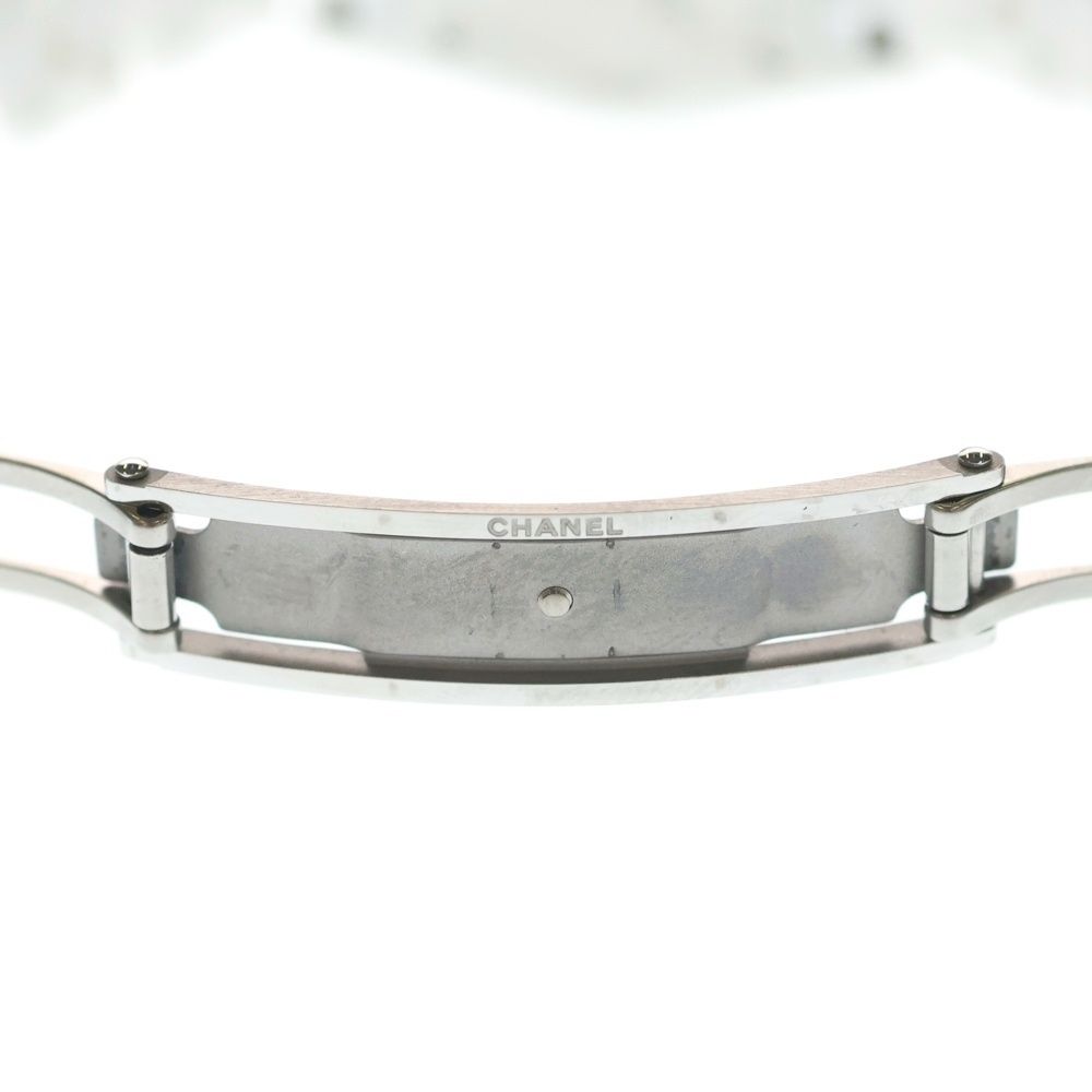 Chanel Shell Dial Bezel Diamond Watch White Line Stone Ce SS Quartz — view 6
