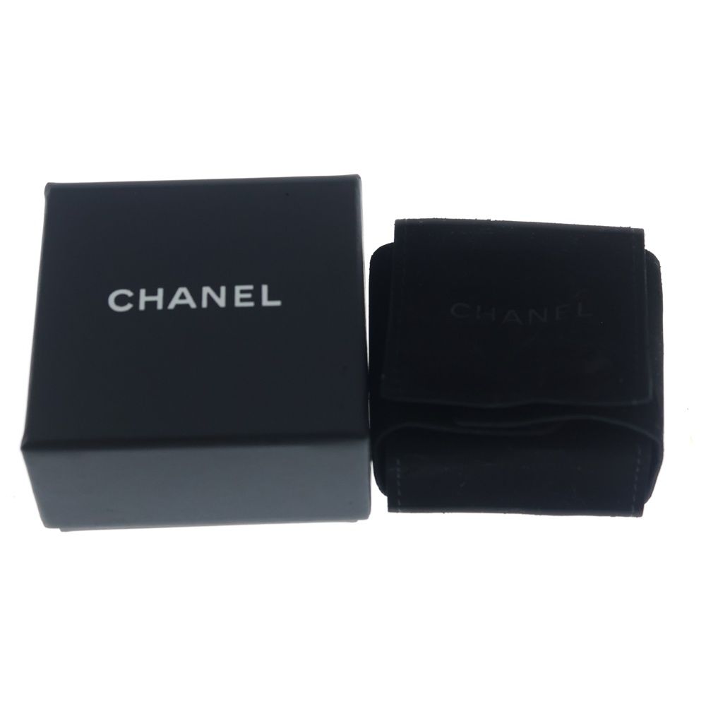 Chanel CC Logo Line Stone Pearl White Earrings Silver — view 6