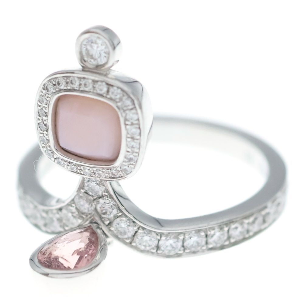 Hermes Apara Earrings Au Pearl Tourmaline Ring Silver Pink