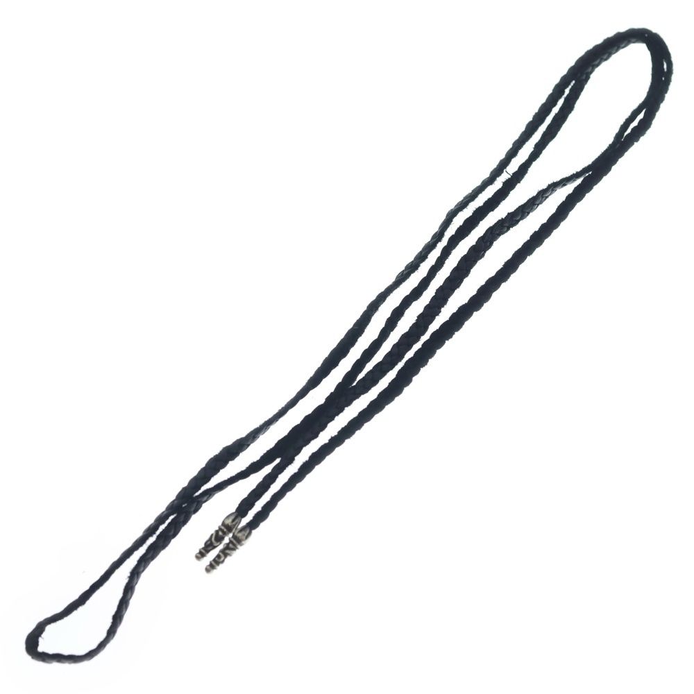 Chrome Hearts Leather Braid Scroll Necklace Black Silver — view 2