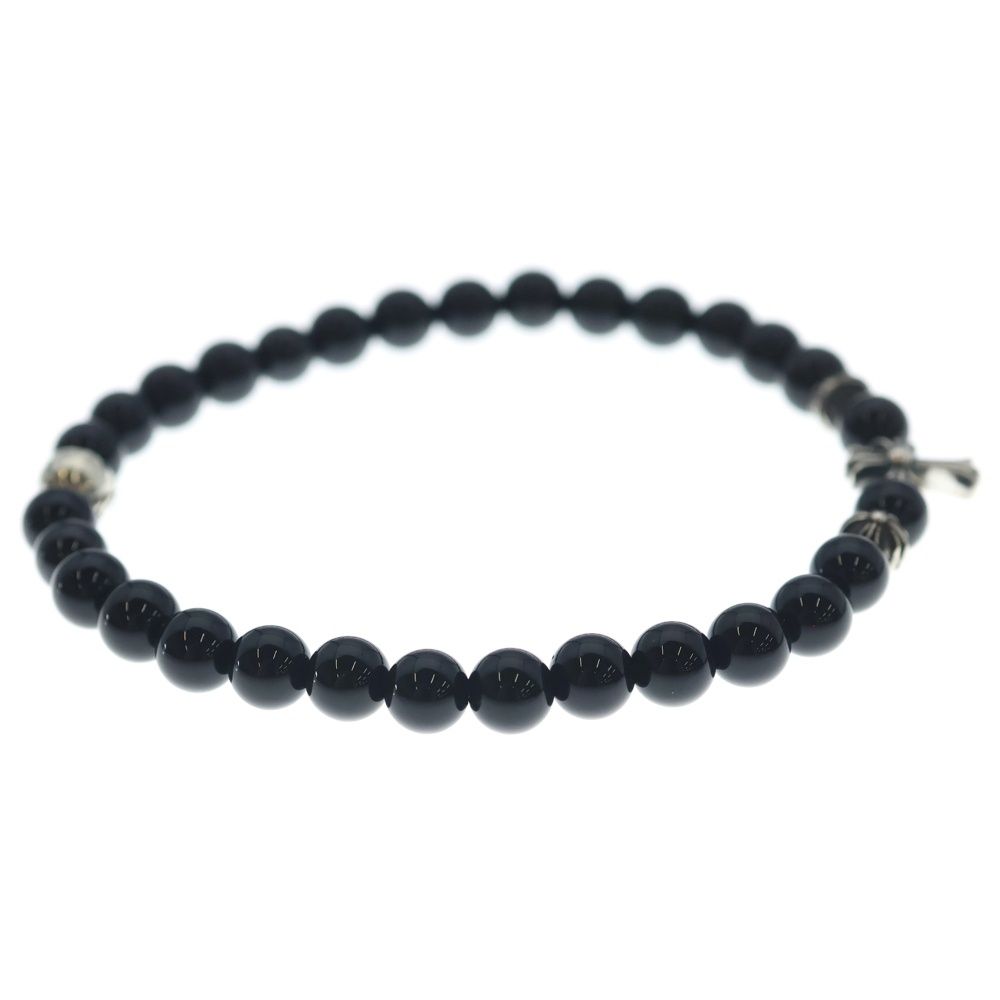Chrome Hearts 6 mm Bead 6 mm Beads Breath Fat Cross Black Silver Bracelet — view 3