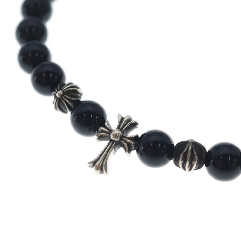 Chrome Hearts 6 mm Bead 6 mm Beads Breath Fat Cross Black Silver Bracelet — view 5