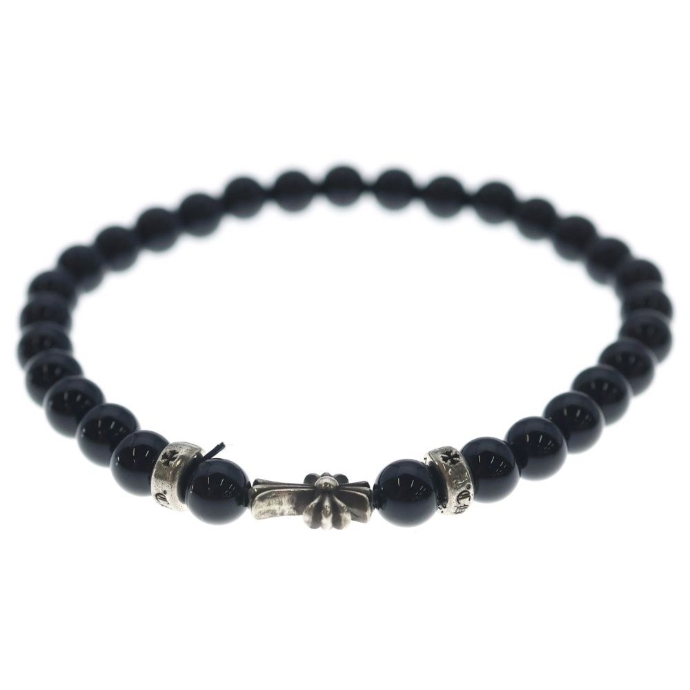 Chrome Hearts 6 mm Bead 6 mm Beads Breath Fat Cross Black Silver Bracelet — view 3
