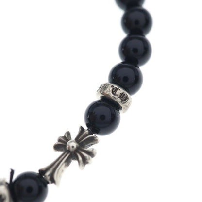 Chrome Hearts 6 mm Bead 6 mm Beads Breath Fat Cross Black Silver Bracelet — view 6