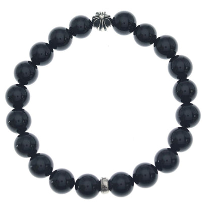 Chrome Hearts 10 mm Bead Bracelet Cross Ball Black Silver — view 2