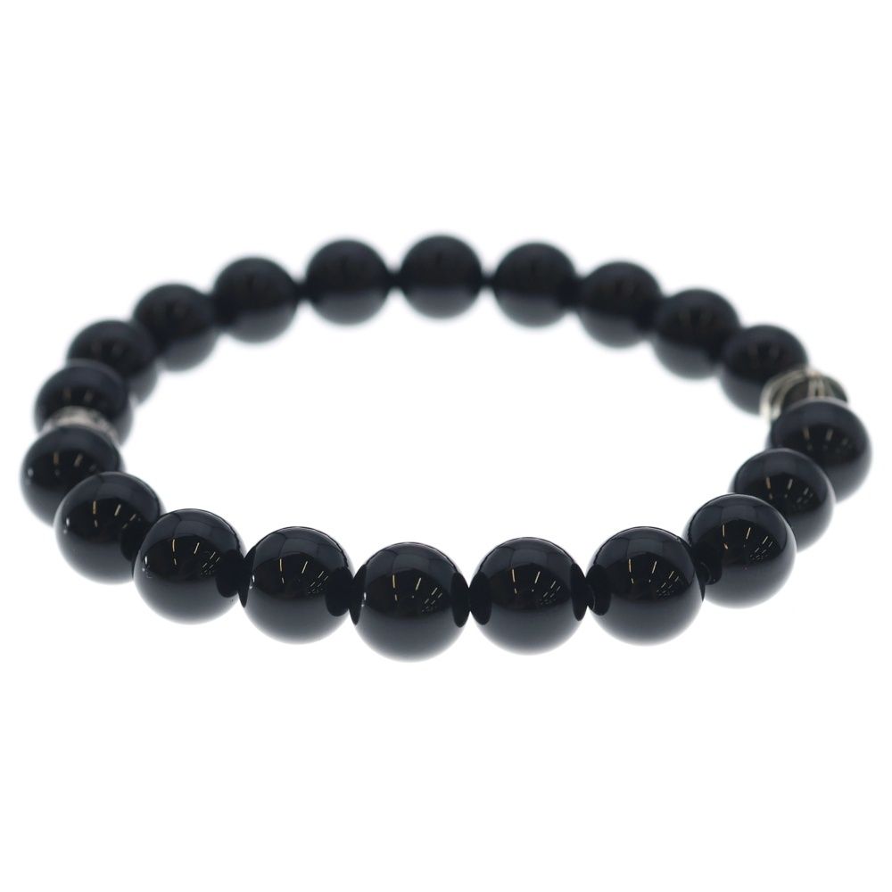 Chrome Hearts 10 mm Bead Bracelet Cross Ball Black Silver — view 3