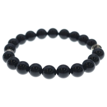 Chrome Hearts 10 mm Bead Bracelet Cross Ball Black Silver — view 3