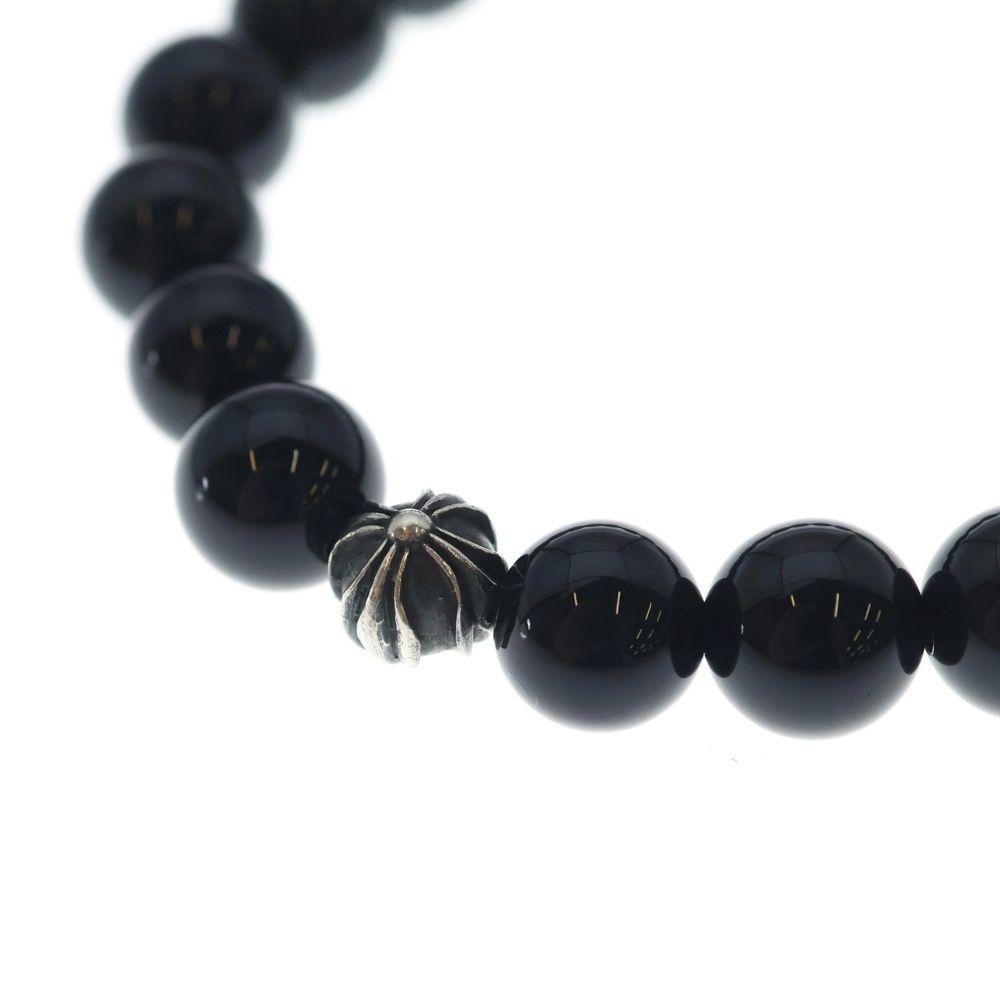 Chrome Hearts 10 mm Bead Bracelet Cross Ball Black Silver — view 5
