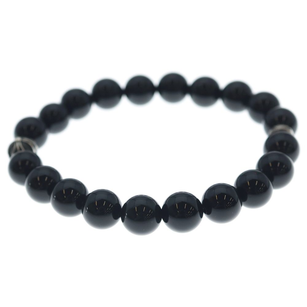 Chrome Hearts 10 mm Bead Bracelet Cross Ball Black Silver — view 4
