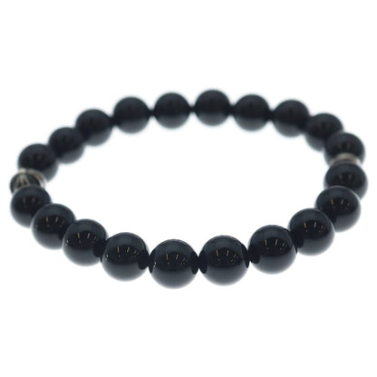 Chrome Hearts 10 mm Bead Bracelet Cross Ball Black Silver — view 4