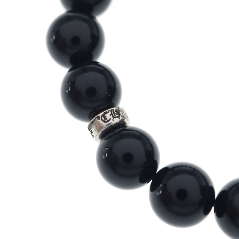 Chrome Hearts 10 mm Bead Bracelet Cross Ball Black Silver — view 6