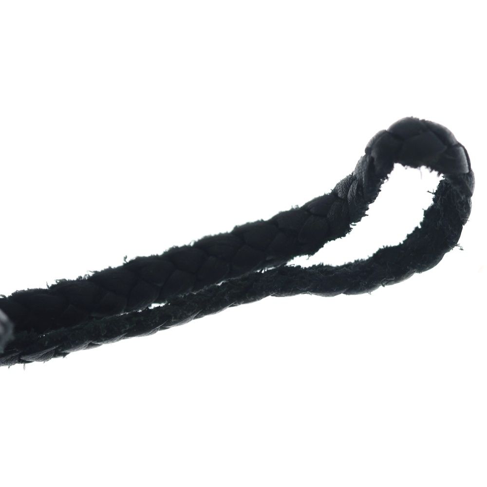 Chrome Hearts Leather Braid Scroll Necklace Black Silver — view 6
