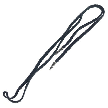 Chrome Hearts Leather Braid Scroll Necklace Black Silver — view 2