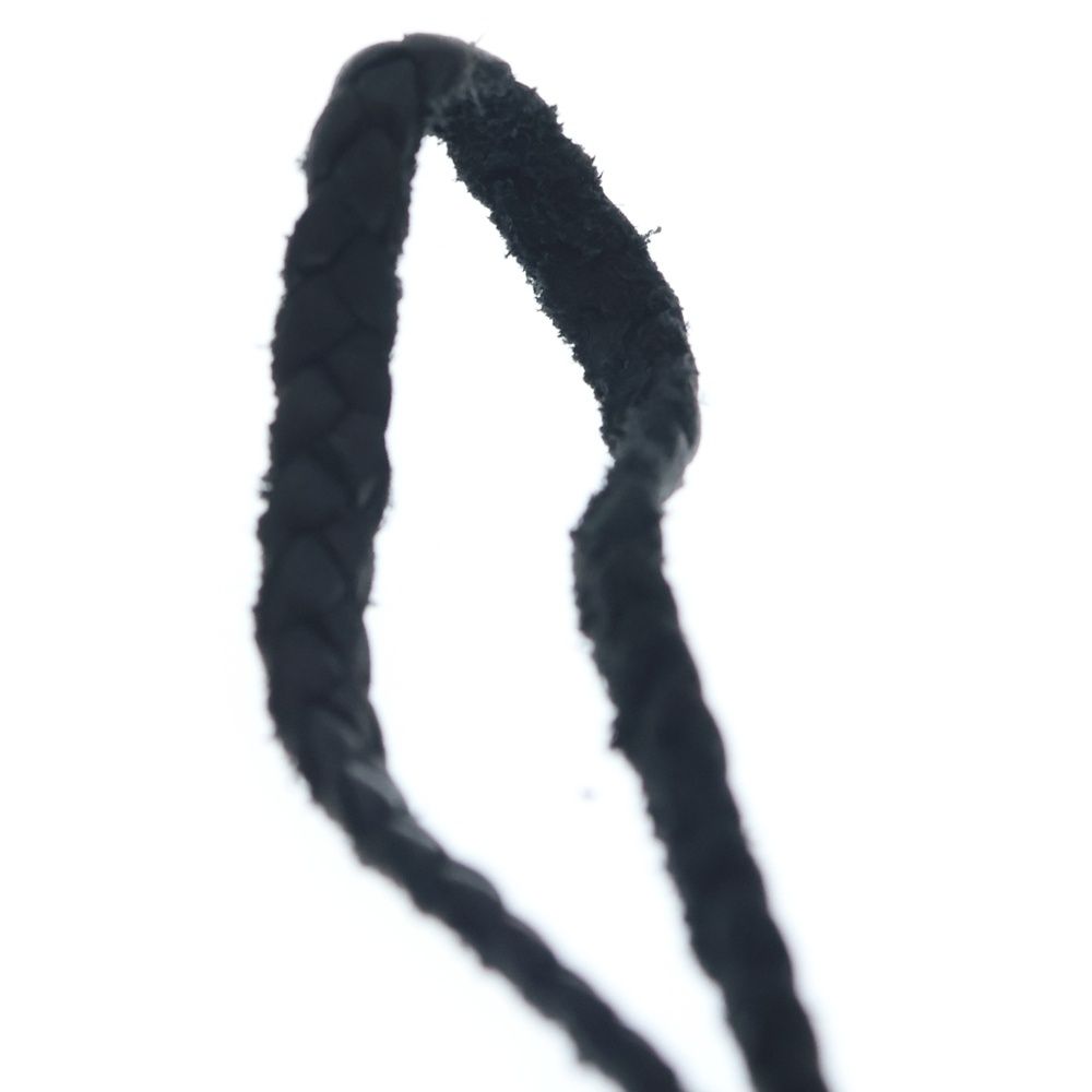 Chrome Hearts Leather Braid Scroll Necklace Black Silver — view 3