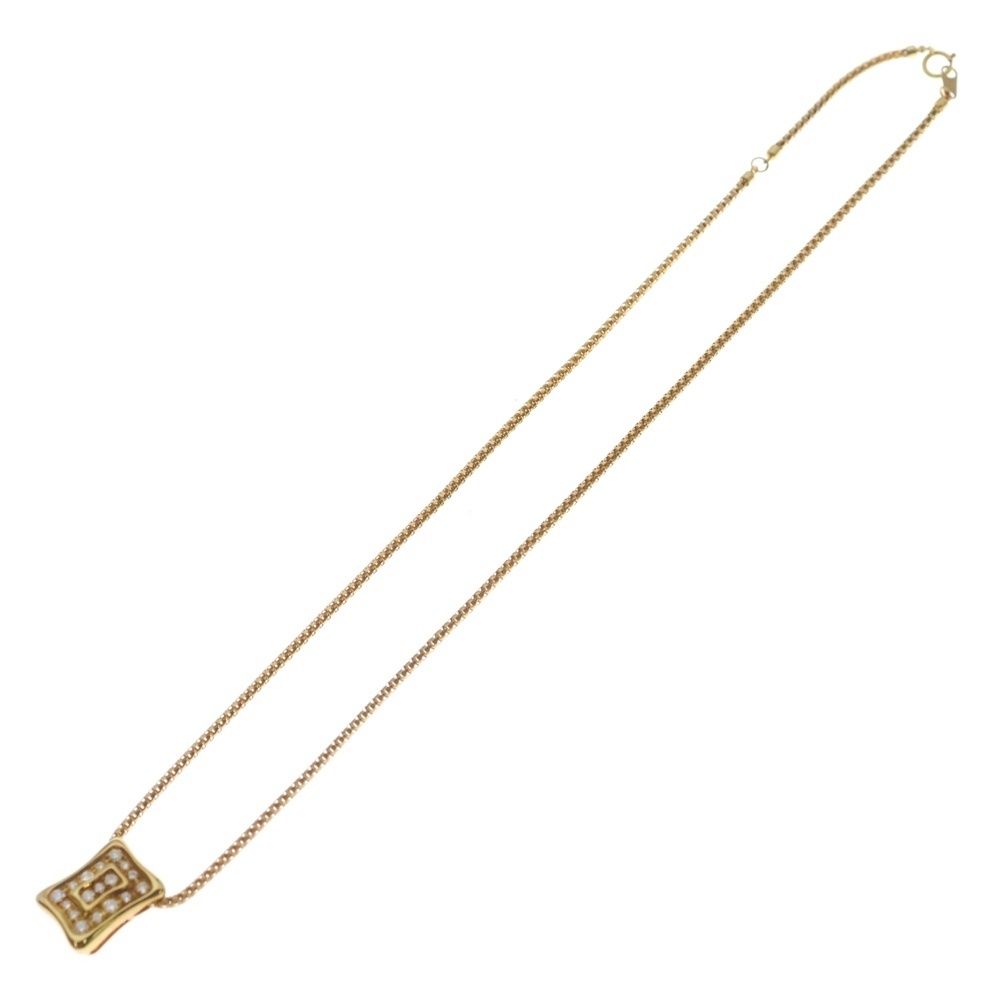 Celine Pave Diamond Necklace 18k YG Yellow Gold Pendant — view 2
