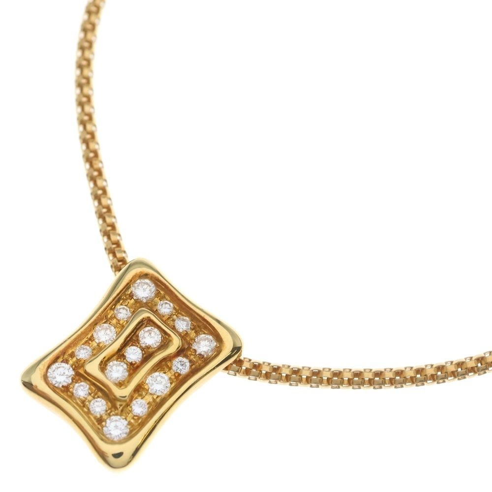Celine Pave Diamond Necklace 18k YG Yellow Gold Pendant