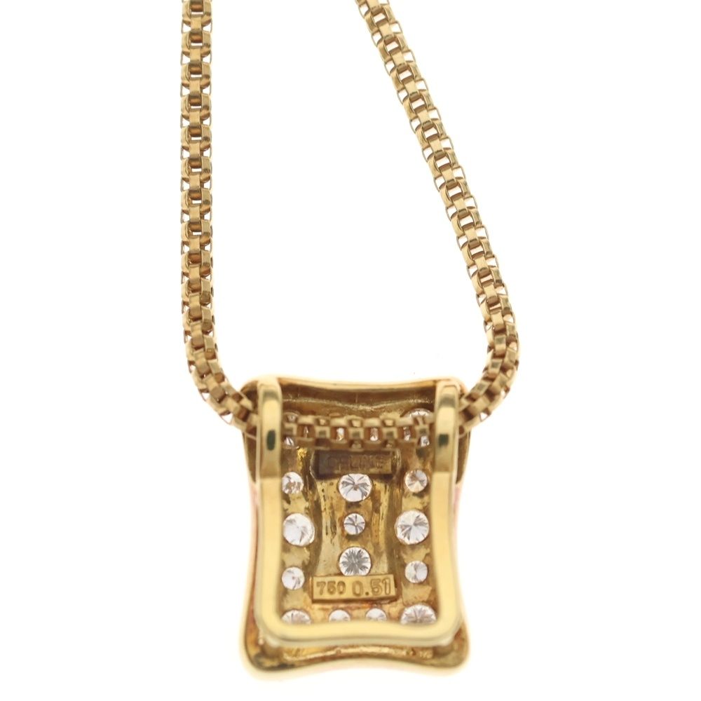 Celine Pave Diamond Necklace 18k YG Yellow Gold Pendant — view 5